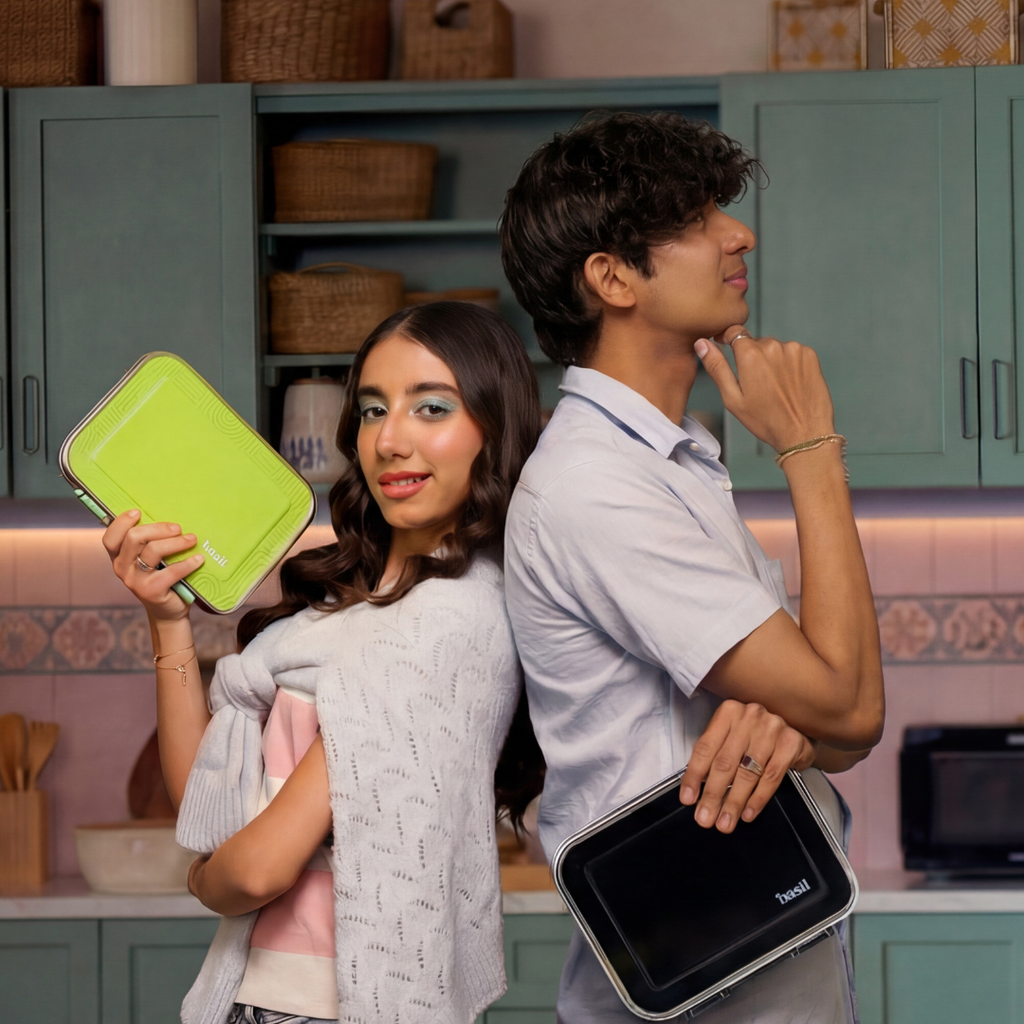 3 Compartment easy open-close Lunchbox - Matcha