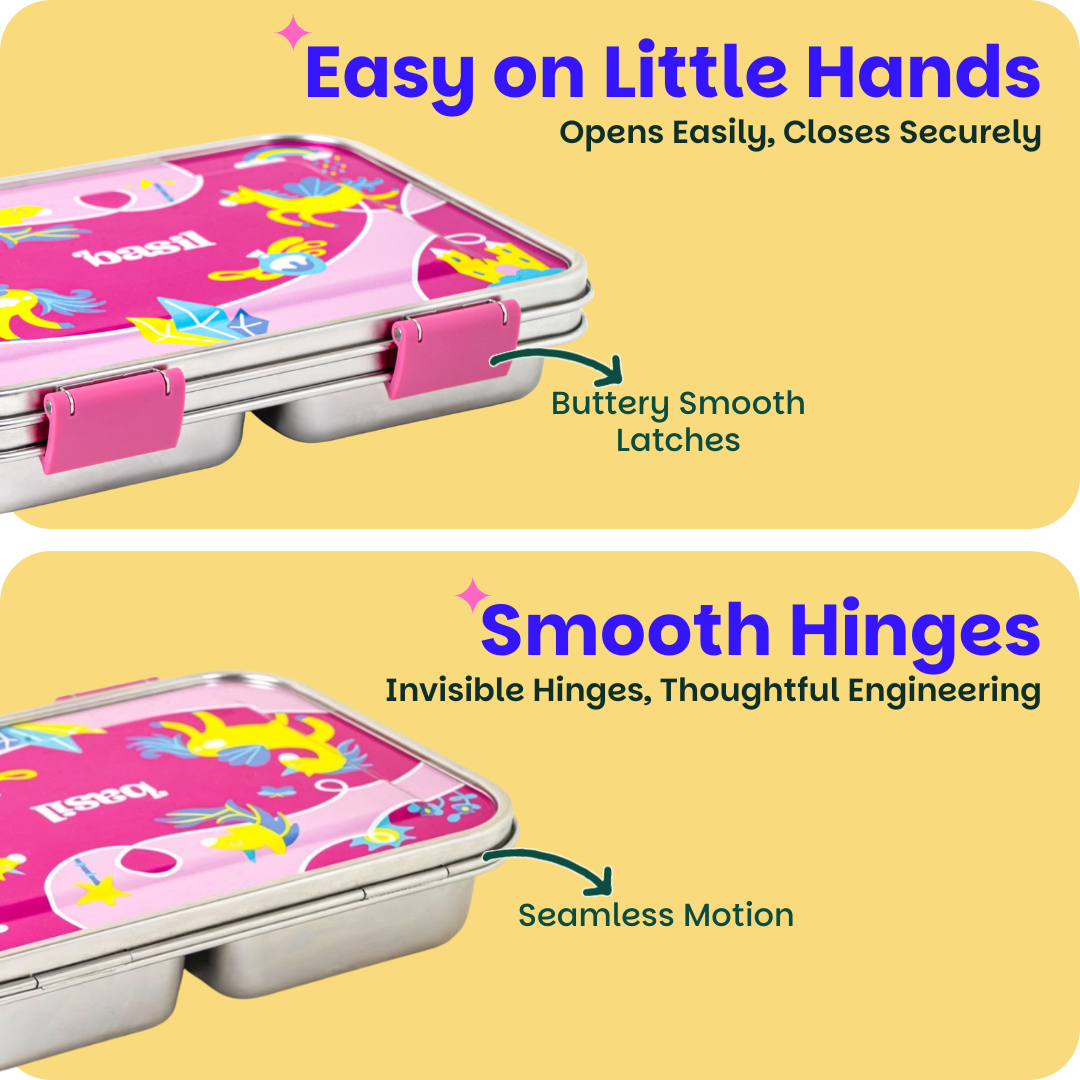 3 Compartment easy open-close Lunchbox - Pixie Dash