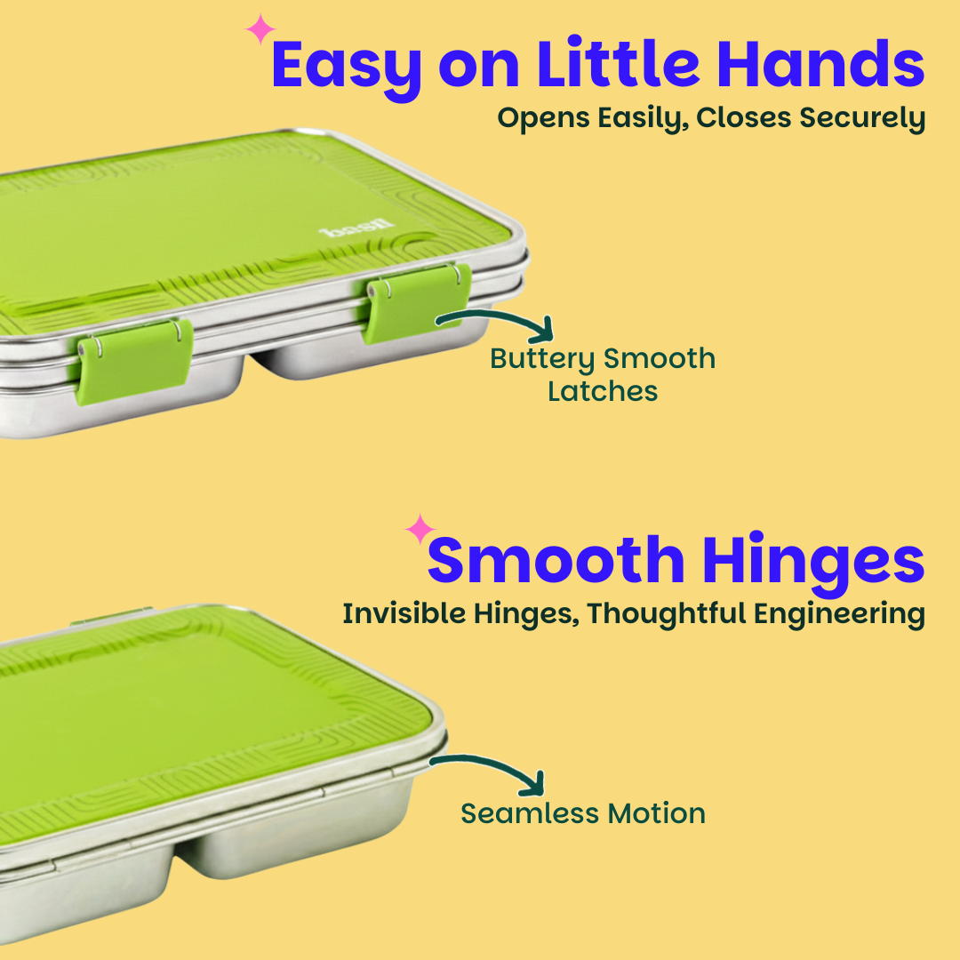 3 Compartment easy open-close Lunchbox - Matcha