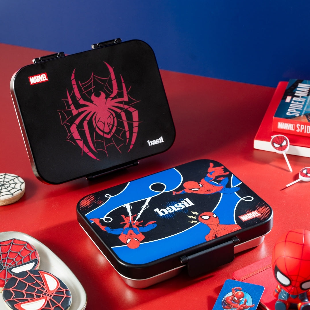 3 Compartment Stainless Steel Lunchbox with Plastic Lid - Sling Strike