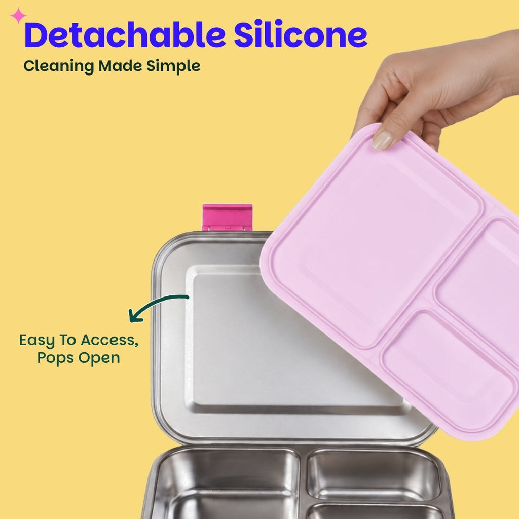 3 Compartment easy open-close Lunchbox - Pixie Dash