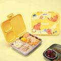 3 Compartment Stainless Steel Lunchbox with Plastic Lid - Kitty Party