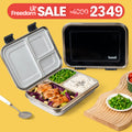 3 Compartment easy open-close Lunchbox - Black